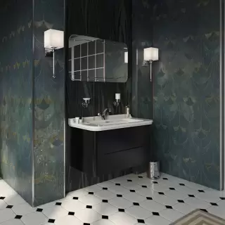 Kerasan Waldorf Комплект подвесной мебели 100см, с 2-мя ящиками, цвет: черный матовый