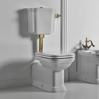 Kerasan Waldorf Унитаз 65х37см., приставной, c низким бачком, цвет: белый/бронза