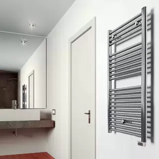 Irsap Ares Полотенцесушитель электр. 58x111.8x3см (22 трубок-2 пром), мощность:700 ватт, с электр/термостатом, провод: 120см, цвет: хром