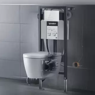 Duravit ME by Starck Унитаз подвесной Rimless 37.5х57.4см, с сиденье SensoWash&reg; Starck f Lite, инсталляция в комплекте, цвет: белый