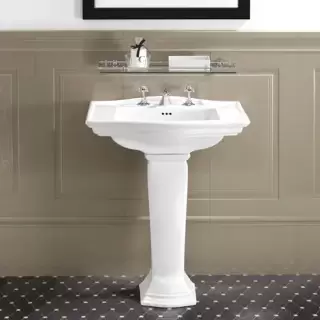Devon&Devon Westminster Раковина 69х49 см, 3 отв., на пьедестале, цвет: белый