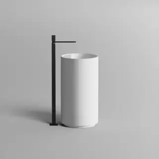 Salini Armonia Раковина напольная слив в пол 47х47х87cм, без отв. под смеситель, донный клапан "Up&Down", сифон, S-Sense, цвет: белый глянцевый