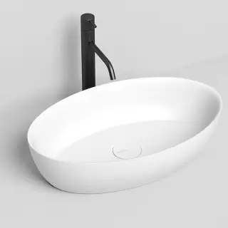 Salini Alda Раковина накладная &nbsp;58х35х15cм, без отв., без перелива, S-Stone, цвет: белый матовый