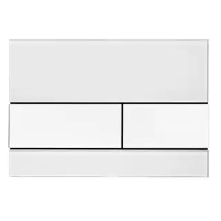 TECEsquare, панель смыва с двумя клавишами стеклянная, цвет: стекло белое, клавиши белые