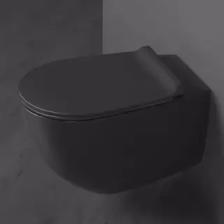 SIMAS Vignoni унитаз подвесной безободковый "Rimless" 56х36.5см, цвет: черный матовый