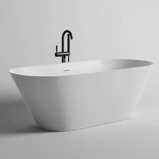 Salini Mona Ванна отдельностоящая 180x80x59.5cм, донный клапан "Up&Down", сифон, слив-перелив, S-Sense, цвет: белый глянцевый