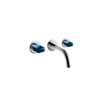Fantini Venezia Смеситель для раковины, настенный, излив: 200 мм, цвет: синий/хром