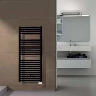 Irsap Ares Полотенцесушитель электрический 58x111.8x3см (22 трубок-2 пром), мощность:700 ватт, с хромир.регул. темп-ры, провод: 120см, цвет: черный матовый