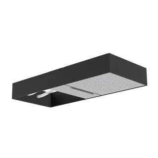 Carlo Frattini Wellness Верхний душ Moove настенного монтажа в черной матовой раме, с каскадом, передвижной модуль подачи воды, цвет: хром