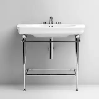 Artceram CIVITAS Структура металлическая 90х50см., напольная, Tonda,  с раковиной, полка стекло, цвет: хром