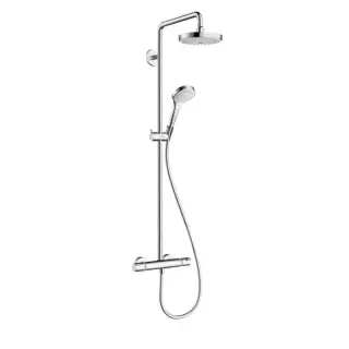 Hansgrohe Croma Select S 180 Showerpipe, Душевая система, верхний душ 187мм, с ручным душем и смесителем, цвет: белый/хром