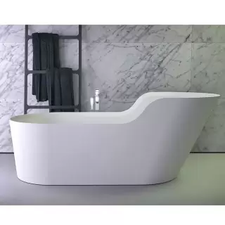 KNIEF Glow Ванна отдельностоящая симметричная  182х84х70/50см  со сливом, цвет: белый матовый