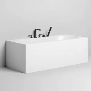 Salini Fabia Ванна пристенная 170х75х60 cм, овальная чаша, донный клапан, сифон, слив-перелив, материал: S-Sense, цвет: белый матовый