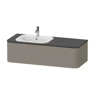 Duravit Happy D.2 Plus Тумба подвесная 130x55x35.4см, с раковиной и 2 ящиками, SX, цвет: stone grey satin matt