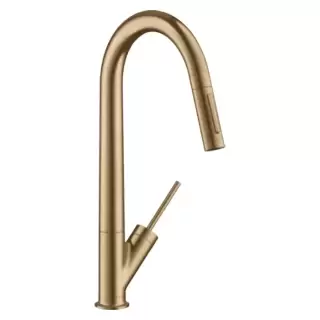 Axor Starck Смеситель для кухни, на 1 отв., с вытяжным изливом, цвет: шлифованная бронза