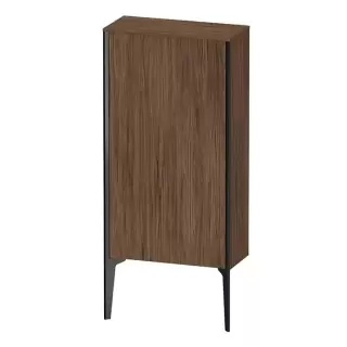 Duravit XViu Шкаф подвесной 50x24x89см, с 1 дверью, 2 стеклянными полками (петли справа), цвет: walnut dark/черный матовый
