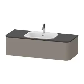 Duravit Happy D.2 Plus Тумба подвесная 130x55x35.4см, с раковиной и 2 ящиками, цвет: stone grey satin matt