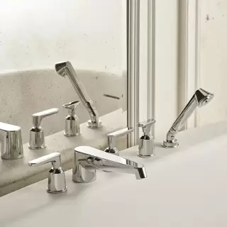 Devon&Devon Twenties Смеситель на борт ванны, на 5 отв., с ручным душем, цвет: хром