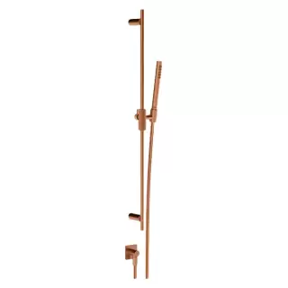 Gessi Inverso Diamantato Душевой гарнитур: штанга с лейкой для душа, гибким шлангом 150см и выводом воды, цвет: Copper Brushed PVD