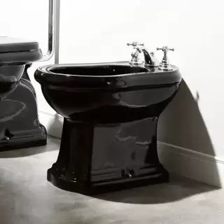 Kerasan Retro Биде напольное 60х38.5см, с 1 отв. под смеситель, цвет: черный глянец