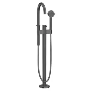 Axor One Смеситель для ванны, напольный, с ручным душем, цвет: шлифованный черный хром