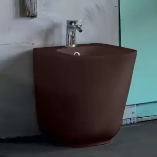 Kerasan Tribeca Биде напольное пристенное 54х35см, с 1 отв под смеситель, c креплением WB5N, цвет: Borgogna matt