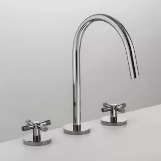 Gattoni MD Смеситель для раковины, 3 отв., ручки ALZO, с донным клапаном, цвет: хром