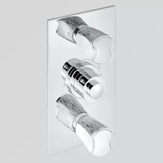 THG Infini white porcelain with platinum decor Смеситель для душа встраиваемый, термостатический, с 2 запорными вентилями, внешняя часть, цвет хром