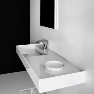 Laufen Kartell Раковина 120х46х12 см, 1 отв., полка справа, покрытие LLC, цвет: белый