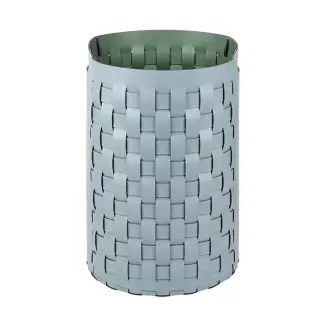 ADJ Круглая корзина для белья Bottega, D40xH57 см., цвет: небесный/эвкалипт