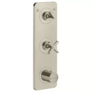 Axor Citterio E Смеситель для душа, встраиваемый, термостатический, на 2 выхода, (внешняя часть), цвет: Шлифованный никель