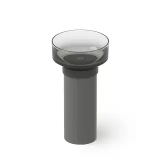 Dea Design Pedestal Basin Раковина 48х48х90см., напольная, без отв., Glasstech, прозрачная смола, цвет: Smoky Black R4