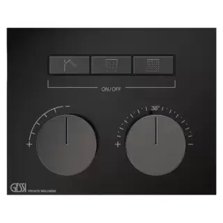 Gessi Hi-Fi Термостат для душа, с включением до 3 источников одновременно, внешняя часть, цвет: Black Metal PVD