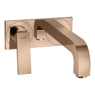 Axor Citterio Смеситель для раковины 220, встраиваемый, излив: 22см., с панелью, цвет: полированное красное золото