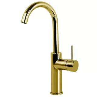 Fima Carlo Frattini Spillo Up Смеситель для раковины, на 1 отв., с донным клапаном, цвет: золото