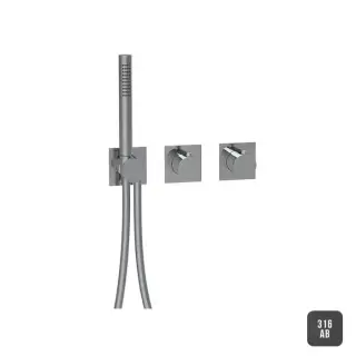 Almar 316 Stainless Steel Смеситель для душа, встраиваемый, термостатический, цвет: Absolute Black. AB316