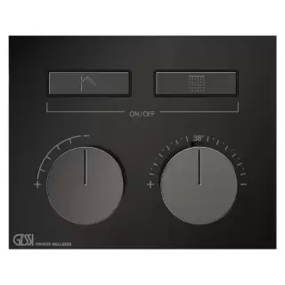 Gessi Hi-Fi Термостат для душа, с включением до 2 источников одновременно, внешняя часть, цвет: Black Metal PVD