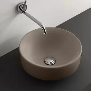 Kerasan Cento Раковина 45 см, без отв., круглая, без перелива, накладная/встраиваемая, цвет: Nocciola