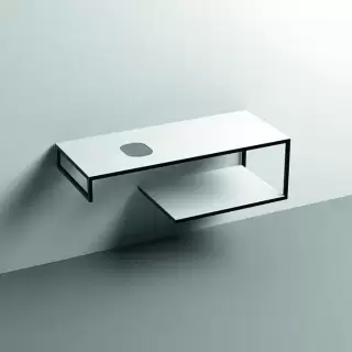 Kerasan Louise Металлическая структура для раковины 120см, подвесная, с полкой, с 1 отв., с полотенцедержателем, цвет: белый матовый