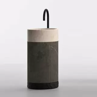 NOORTH milldue edition ROMA Раковина 45х88 см, без отв., напольная, без перелива, с донным клапаном, цоколь Ardesia, цвет: Grafite/Moka Cream