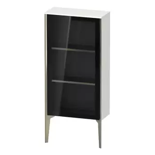 Duravit XViu Шкаф подвесной со стеклянной дверью 50x24x89см, 2 стеклянные полки (петли слева), цвет: белый глянцевый/champagne matt