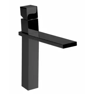 Bossini Cube Смеситель для раковины, на 1 отв., высокий с заглушкой 1&rdquo;1/4, цвет: черный матовый