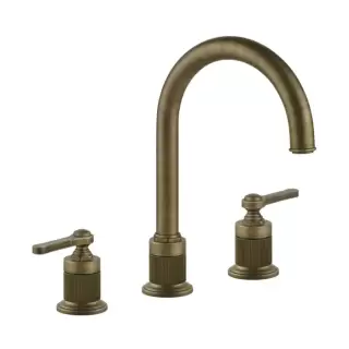 Gessi Venti20 Смеситель для раковины, на 3 отв., излив 17.2см., цвет: Antique Brass