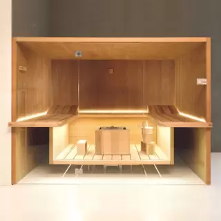 Effegibi Air 105 Corner Био-Сауна 247x182x213см, угловая DX, цвет: осина термообработанная