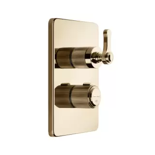 Gessi Venti20 Смеситель для душа, встраиваемый, термостатический, с переключателем на 2 положения, внешняя часть, цвет: Warm Bronze PVD