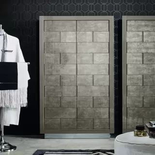 VITAGE milldue edition RITZ Шкаф-пенал 96х32х158.5см, напольный, рама глянц. лак Castoro, цвет: Alligator gold