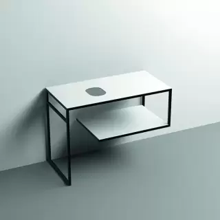 Kerasan Louise Металлическая структура для раковины 100х74см, напольная, с полкой, с 1 отв., с полотенцедержателем, цвет: белый матовый