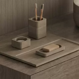 Dea Design Marble Мыльница настольная, 16х8хh2cм., из мрамора, цвет: Travertine