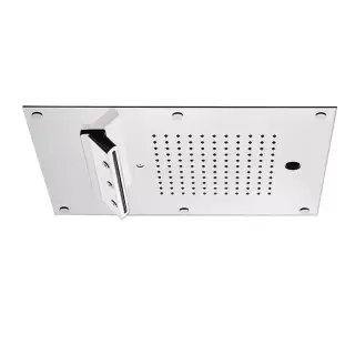 Carimali MyDream Верхний душ 450х300 мм, потолочный, 121 форсунка, 3 потока воды: дождь, каскад, распылители, двойной каскад, цвет: хром