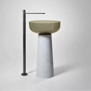 Antonio Lupi Albume Раковина 48х65 см, без отв., на пьедестале, Cristalmood, цвет: Nebbia/Marmo Carrara